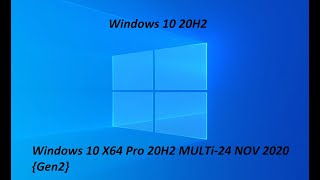 Instal Windows 10 X64 Pro 20H2 MULTi-24 NOV 2020 {Gen2}