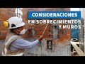 SOBRECIMIENTOS Y MUROS, CONSIDERACIONES.