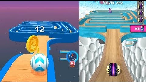 going Balls speedrun Vs sky rolling Ball speedrun gameplay|| going Balls and sky rolling Ball 3d