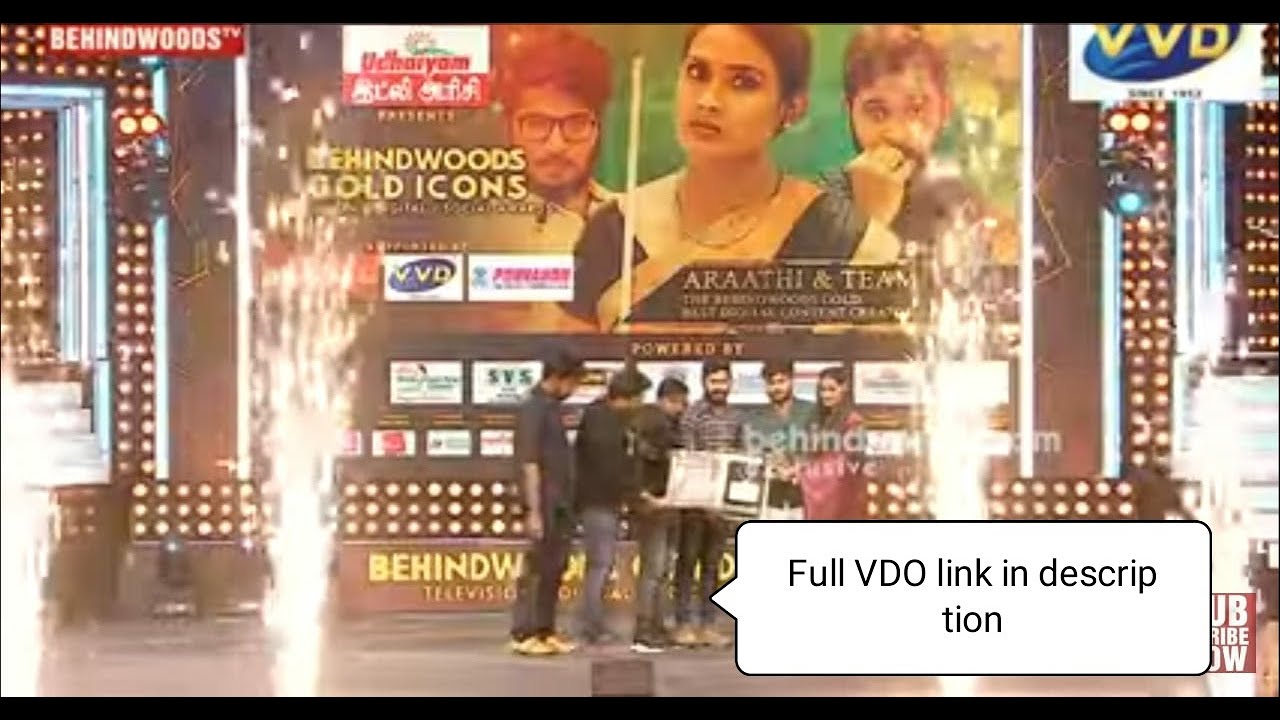 Araathi Poornima Ravi & Team got award on Behindwoods Channel ...