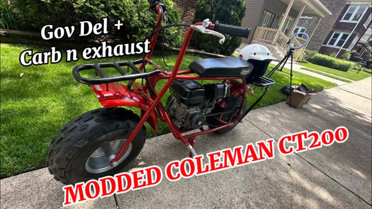 Modded Coleman CT200 Minibike review! Gov,Carb,muffler, n more!! - YouTube