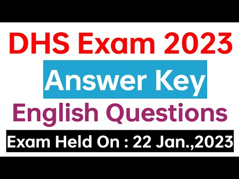 DHS Exam 2023 Answer Key English Questions Exam Held On : 22 Jan.,2023