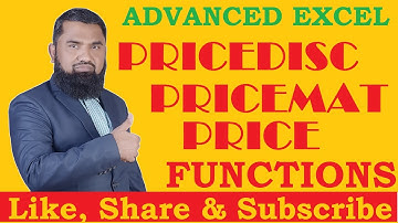 Excel  Pricedisc Pricemat Price Functions