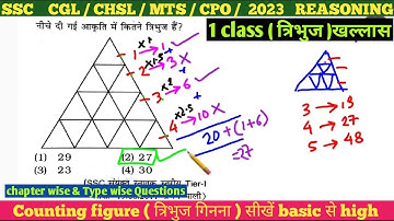Reasoning-  Counting figure(त्रिभुज गिनना) SSC CGL CHSL MTS CPO GD 2023 |#sscreasoningclasses