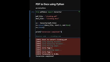 PDF to Docx using Python #python #pdf
