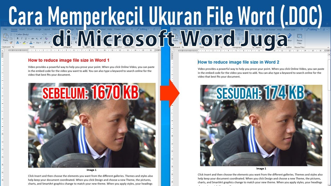 Cara memperkecil ukuran file word di microsoft word juga youtube