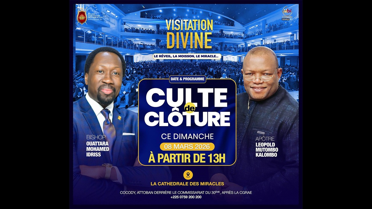 CULTE DE CLOTURE - VISITATION DIVINE I JOUR 5 I  DIM 08 MARS 2026 I APOTRE LEOPOLD MUTOMBO