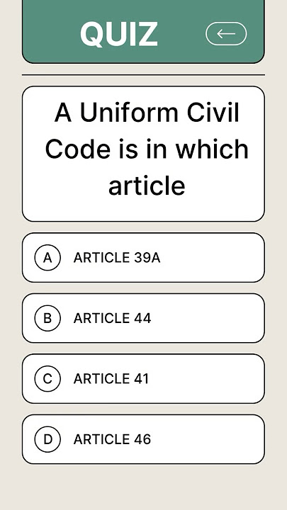 Uniform civil code in which article? #समान नागरिक संहिता#polity #राजनीति #ucc