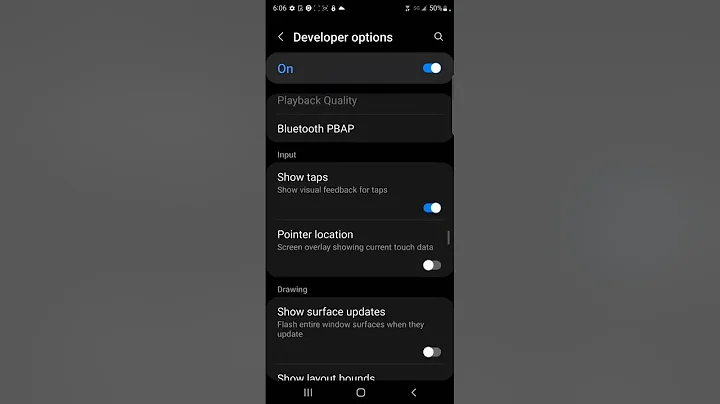 Samsung S22 tips and tricks - developer options choices BE CAREFUL what you click here