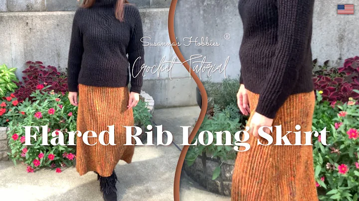 Susannas crochet Flared rib long skirt Free patter...