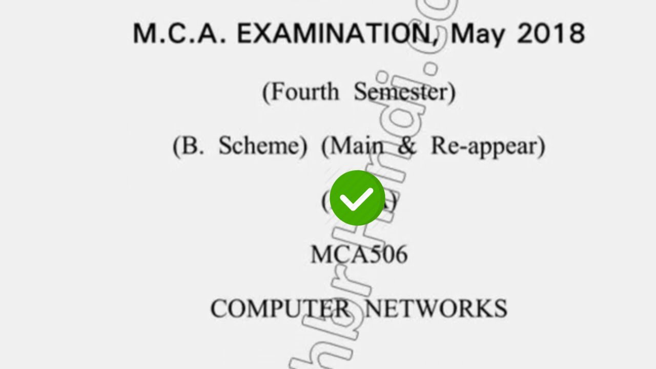 2018 Dcrust MCA 4th Se Computer Networks Question Paper