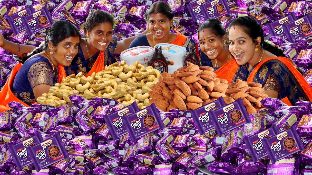 GOOD DAY BISCUIT MILKSHAKE | Indian famous Drinks  NUTS COOKIES Healthy MILKSHAKE in Village Babys