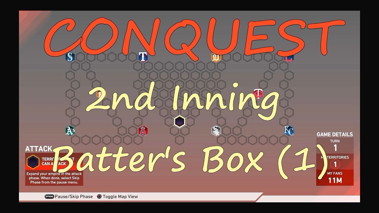 【MLB THE SHOW 19】Conquest 2ND INNING Batter's Box Completed(1) PS4 HD版 佔領模式 Diamond Dynasty