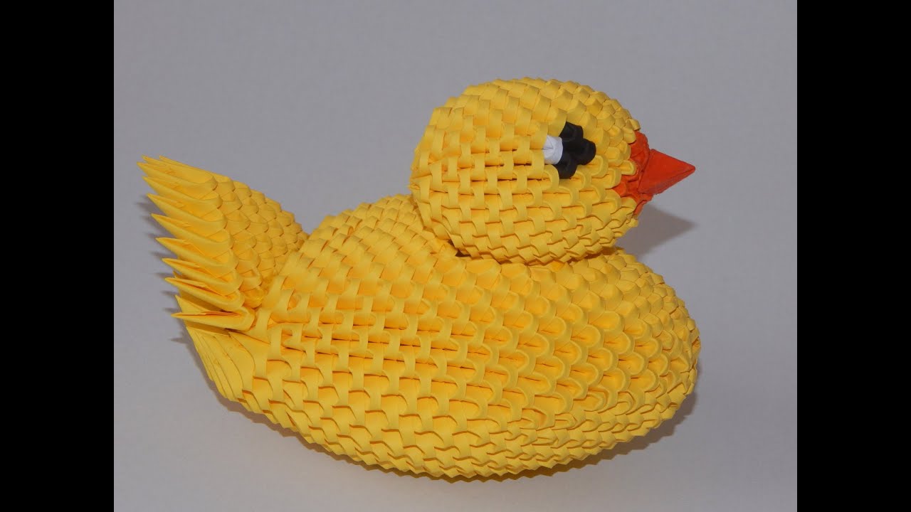 How to make 3d origami yellow Rubber duck part1 - YouTube