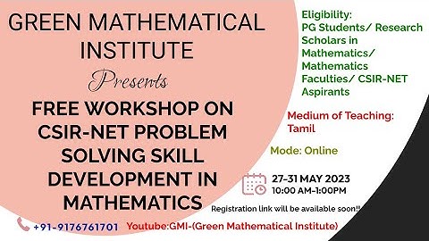 Workshop-CSIR-NET-Problem Solving Skill Development in Mathematics-GMI-Real Analysis-Day-1-Session-1