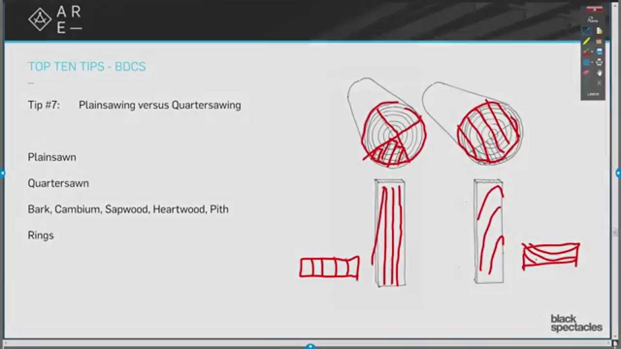 Tip #7: Understand Plain vs Quartersawing - Top 10 Tips - Architecture Registration Exam A.R.E. a.r.e اختصار
