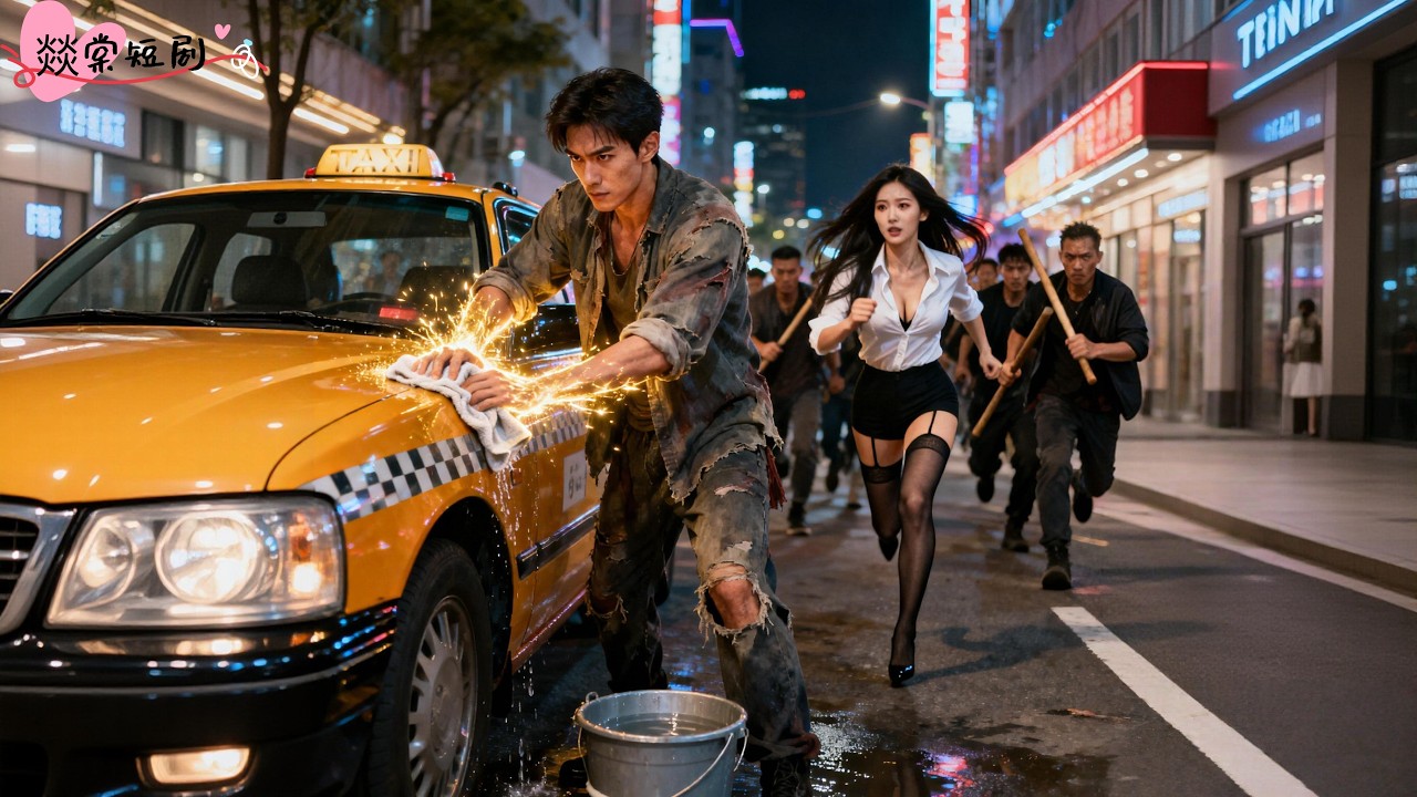 被黑幫追殺的美女武神向路邊的計程車司機求救，本以為是個普通人，豈料下一秒他竟一拳橫掃整個黑幫！美女武神這才意識到小伙的不凡，連忙獻身求報恩！#无敌司机