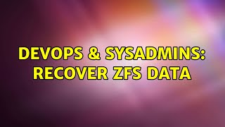 Celebrity DevOps & SysAdmins: Recover ZFS data Profile
