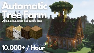 AUTOMATIC TREE FARM OAK, BIRCH, SPRUCE AND JUNGLE WOOD | Minecraft Tutorial | Java [1.20+]