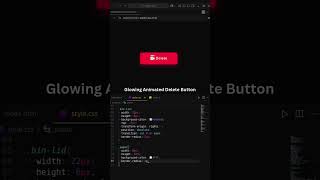 🔥 Glowing Trash Delete Button Animation | HTML & CSS & JS | #html #css #javascript