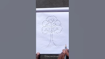 Easy Tree drawing tutorial #shortsfeed #3dwriting #drawingtutorial #3dart #arttips #trendingart