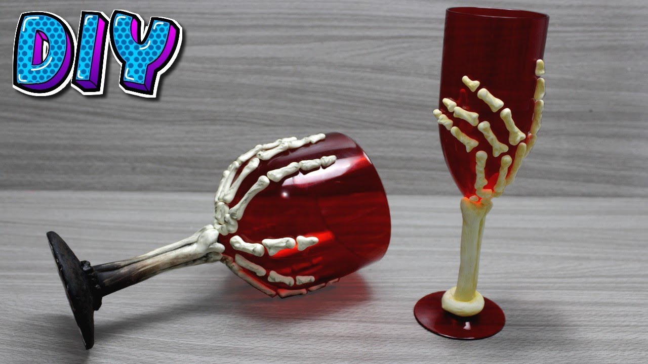 DIY Halloween -Taça mão de caveira.