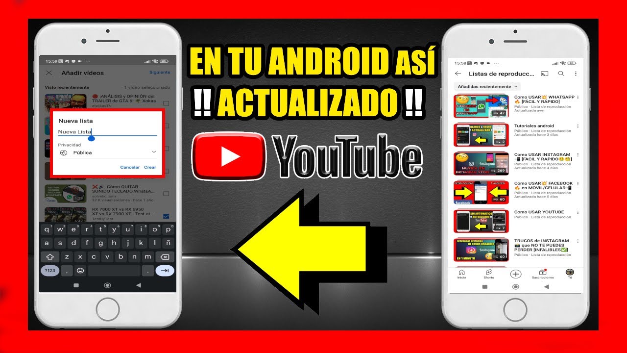 como CREAR una LISTA de REPRODUCCION en YOUTUBE ANDROID - YouTube