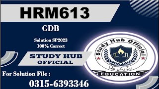 HRM613 GDB solution sp2023
