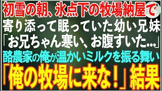 【感動する話】初雪の朝、牧場の納屋で眠っていた兄妹「お兄ちゃん寒い、お腹すいた…」 →酪農家の俺が温かいミルクを振る舞った結果…【朗読・スカッと・泣ける話】