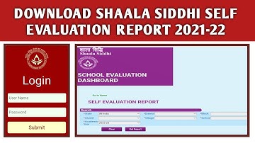 DOWNLOAD SHAALA SIDDHI REPORT | DOWNLOAD SHAALA SIDDHI 2021-22 SELF EVALUATION REPORT