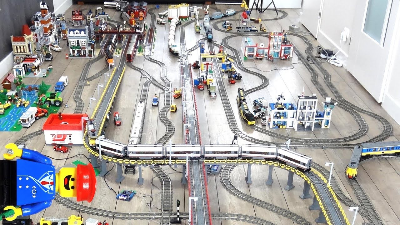 Massive Lego with running Lego trains (Remake) - YouTube