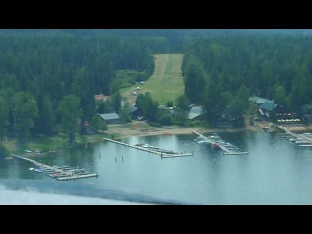 Approach and landing at Cavanaugh Bay airport (66S), Priest Lake, Idaho.
