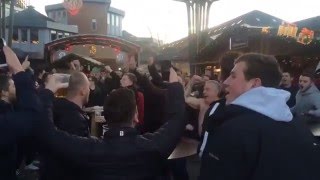 Manchester United fans in Wolfsburg ahead of the clash tonight.