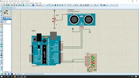 Simulasi "Praktikum SENSOR JARAK, SERIAL MONITOR, DAN LCD" (Mata Kuliah Praktikum Mikrokontroler)