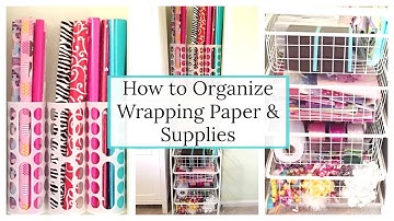 HOW TO ORGANIZE WRAPPING PAPER | HOW TO STORE GIFT WRAP & GIFT BAGS | SMALL SPACE ORGANIZATION