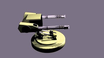 Blender Dual Gatling Gun Tower