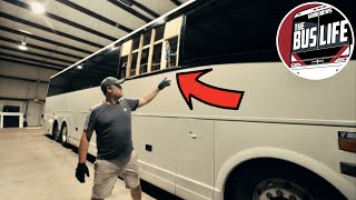 We Installed Gloss Black Aluminum Panels on the Exterior of our Bus Conversion!