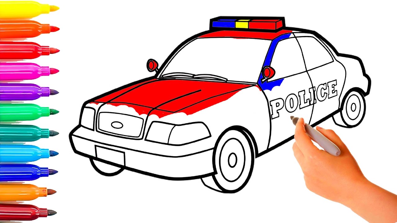 Learn Draw Police Car and Fruits for Kids I Coloring and Drawing Book ...