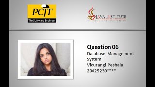 Database Management System | Question 06 | Java Institute