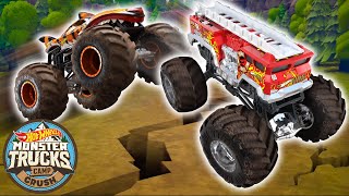 Hot Wheels Monster Trucks Get Rattled with a Big Earthquake! 😱   More Monster Trucks Adventures!