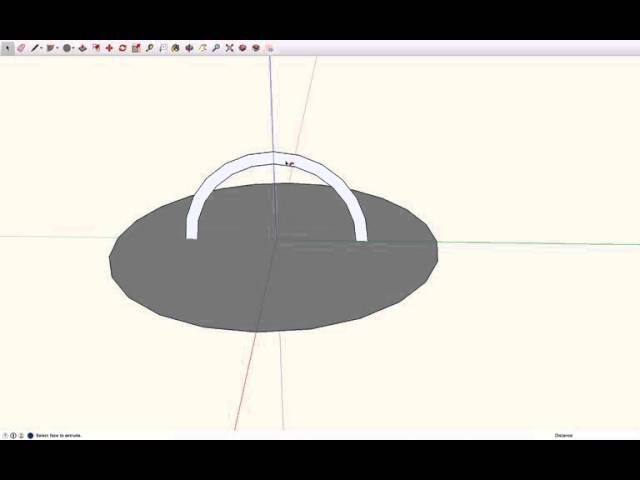 Draw a hollow semi sphere with Sketchup class=