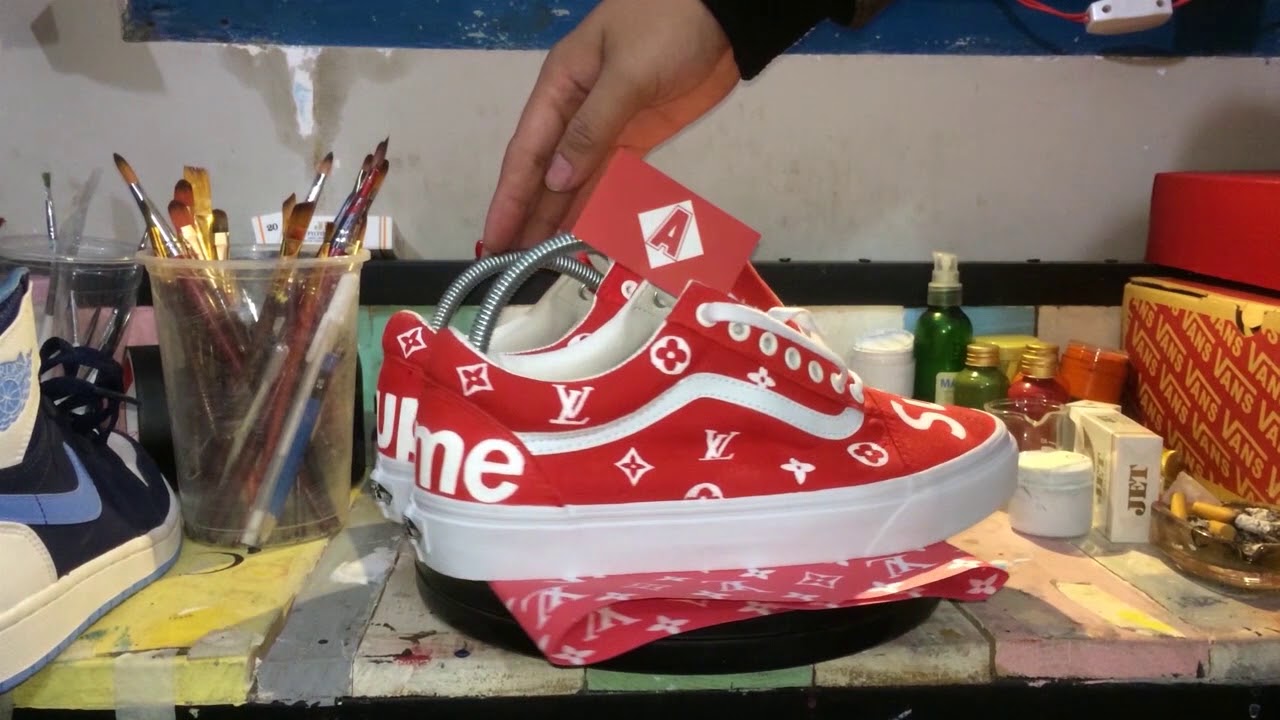 Vans LV x Supreme by ADOLF Custom - YouTube