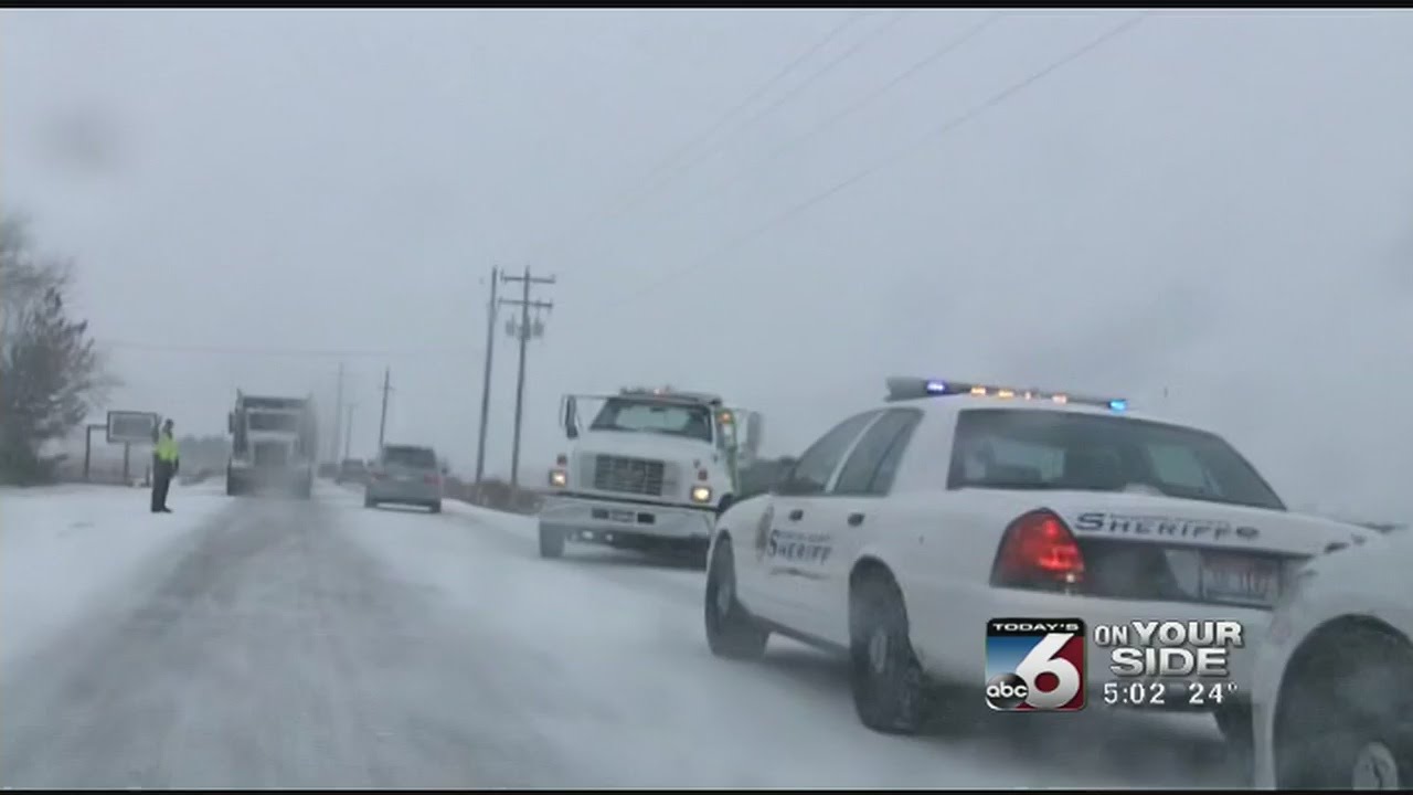 Crashes, slide offs keeping police busy in winter weather - YouTube