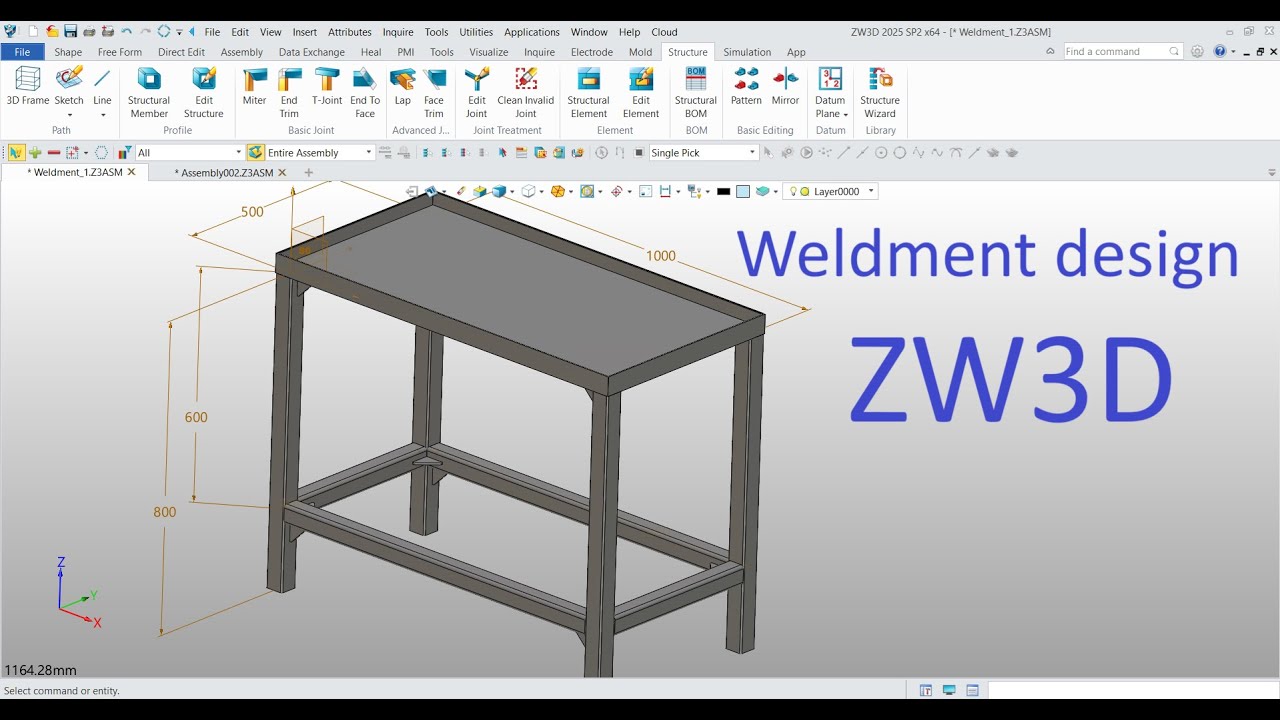 ZW3D Exercise 54 - Weldment Design - YouTube