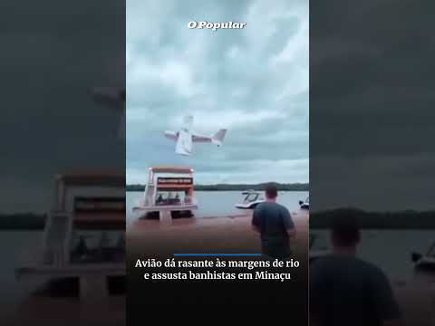 Avião dá rasante às margens de rio e assusta banhistas em Minaçu