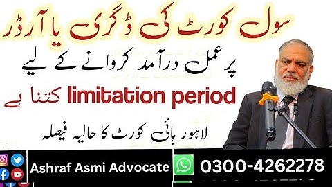 limitation period for filing of  application for the execution of a decree or order of Civil Court?