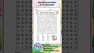 Spring Word Search-Find MAY #wordsearch #wordgames #puzzlegame #wordpuzzle #garden #spring #May