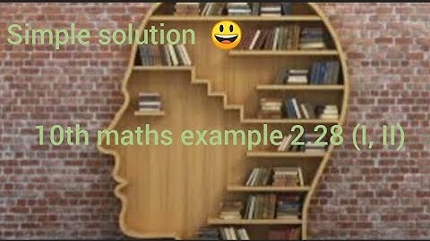 10th maths example 2.28 (I,ii)