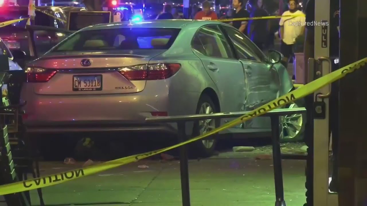 Six people injured after car slams into Old Town restaurant - YouTube