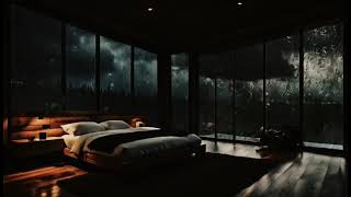 The most relaxing rain noises come from a rainy, cosy bedroom at night.